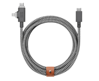 Native Union Belt Cable Duo Pro 240W USB-C – Lightning/USB-C 2,4m zebra - 1275947 - zdjęcie 1